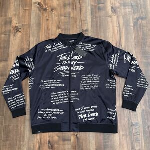 3:16 Collection Black Bible Bomber Jacket Lord Is My Shepherd Coat Men's 2XL NWT